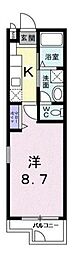 Wisteria西横浜 1Kの間取図画像
