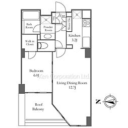 カスタリア高輪 8階1LDKの間取り