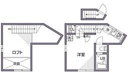 グランエッグス桜新町S 2階ワンルームの間取り