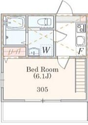 アザーレ・パッシオ新百合ヶ丘B 3階1Kの間取り