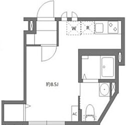アベリアハイム 1階ワンルームの間取り