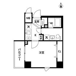 JR山手線 田端駅 徒歩6分の賃貸マンション 4階1Kの間取り