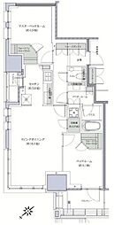 プラウドタワー渋谷 2LDKの間取図画像