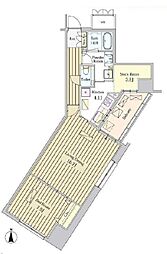 モメント汐留 16階1SLDKの間取り