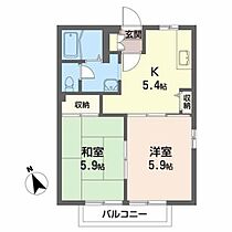 シャインスターＴ　Ｂ 201 ｜ 岩手県花巻市星が丘１丁目27-27（賃貸アパート2K・2階・38.50㎡） その2