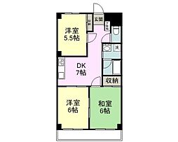 コーポ・清水 3DKの間取図画像