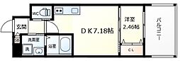 テラ浅香山 1DKの間取図画像