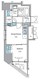プライムアーバン浅草テラス 1DKの間取図画像