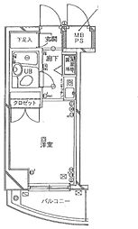 京急本線 梅屋敷駅 徒歩5分の賃貸マンション 11階1Kの間取り
