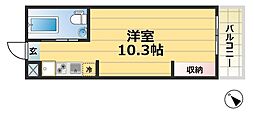 クレセンティア神戸・北野 1階1Kの間取り