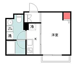 京急本線 雑色駅 徒歩6分の賃貸マンション 2階1Kの間取り