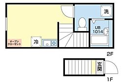パルデンス三軒茶屋 ワンルームの間取図画像