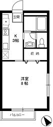 アベニュー2203 1Kの間取図画像