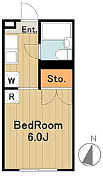 スチューデントパレス多摩センター 2階1Kの間取り