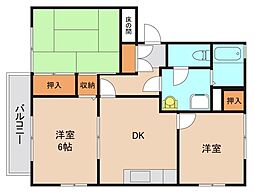 ルミエール弐番館 2階3DKの間取り
