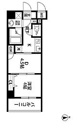 ルクレ東上野レジデンス 3階1DKの間取り