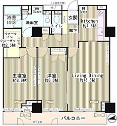 パーク・アヴェニュー神南 2LDKの間取図画像