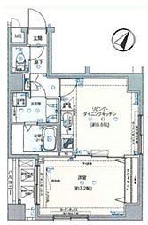ロメック勝どき 8階1LDKの間取り