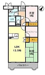 リブラ川崎 2LDKの間取図画像