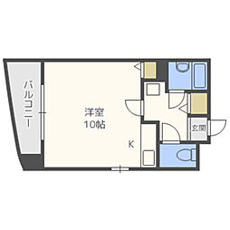 ベルメゾン百道 ワンルームの間取図画像