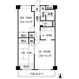 ルミエールドゥ加平 2LDKの間取図画像