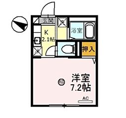 神鉄三田線 三田本町駅 徒歩7分の賃貸アパート 1階1Kの間取り