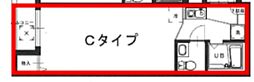 VingthuitAOBADAI ワンルームの間取図画像