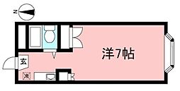 西武国分寺線 鷹の台駅 徒歩22分の賃貸アパート 1階ワンルームの間取り