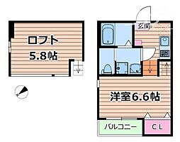 ハーモニーテラス大桐3 1Kの間取図画像