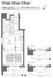ズーム日本橋蛎殻町 10階1LDKの間取り