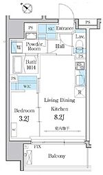 デュオメゾン文京白山 9階1LDKの間取り