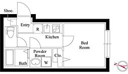 Ｍステージ志村坂上 3階1Kの間取り