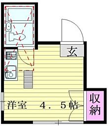 サン・デュエット ワンルームの間取図画像
