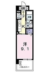 レギオン 1Kの間取図画像