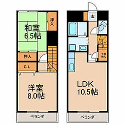 プラーティット本中山 2LDKの間取図画像
