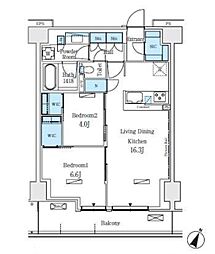 ロイヤルパークス赤羽ノース 3階2LDKの間取り