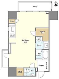 HF上野レジデンスイースト 6階ワンルームの間取り