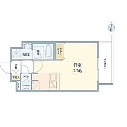 WELLSQUARE長居公園2 ワンルームの間取図画像