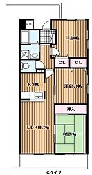 モダンフォーク新横浜 3LDKの間取図画像