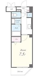 ドルフシロカネ 3階1Kの間取り