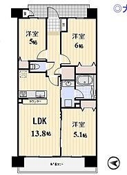 プロスペクト川崎 3LDKの間取図画像