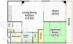 クリスタル長居 2LDKの間取図画像