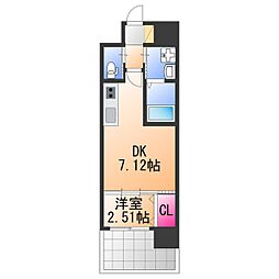 テラ浅香山 1DKの間取図画像