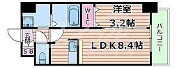 Osaka Metro今里筋線 緑橋駅 徒歩7分の賃貸マンション 6階1LDKの間取り