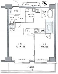 プライムアーバン豊洲 1LDKの間取図画像