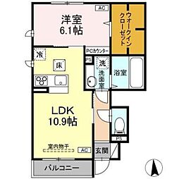 シティハイムRE 1LDKの間取図画像