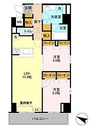 GRANCOURTYONO 2LDKの間取図画像