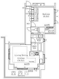 パークアクシス代官山 5階1LDKの間取り