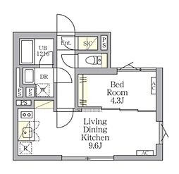 TKS中野新橋 2階1LDKの間取り