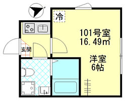 グランツ堀切 1Kの間取図画像